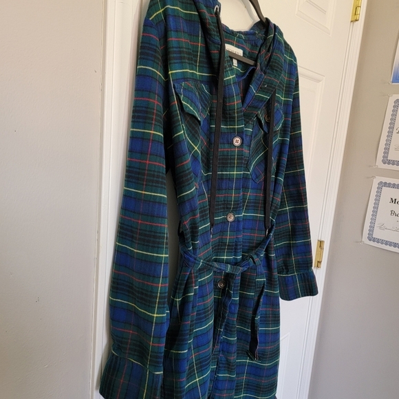 Teenie Weenie Tartan Plaid Hooded Button Tie Robe Dress Kate & Love 97 OS M/L - Picture 5 of 11
